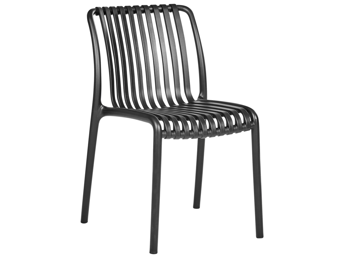 Cadeiras de plástico Beliani Ariccia para uso interno e externo em polipropileno preto 45x50x78