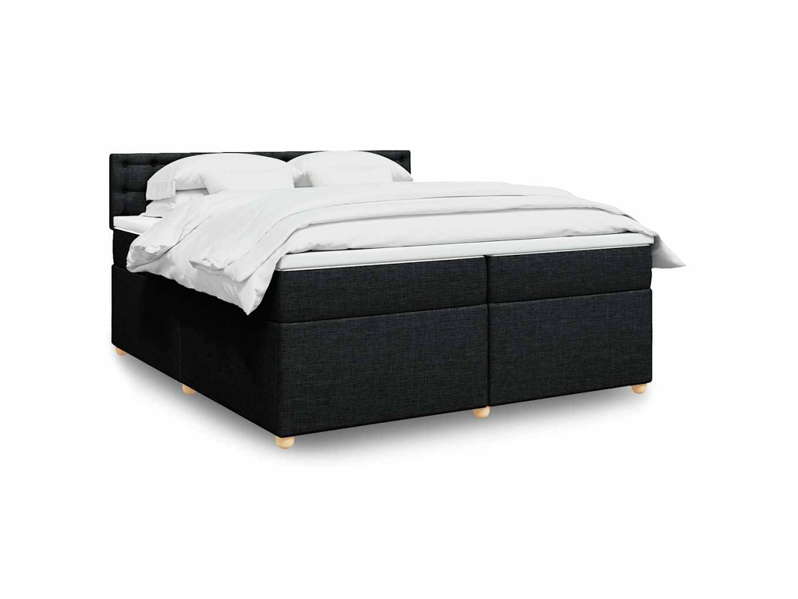 Cama box spring VIDAXL Preto Tecido (200x200cm)