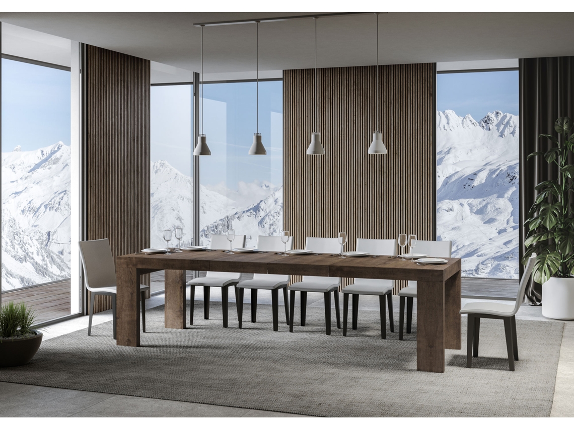 Mesa de Jantar Extensível 90X160/264 Cm Roxell Premium Nogueira ITAMOBY