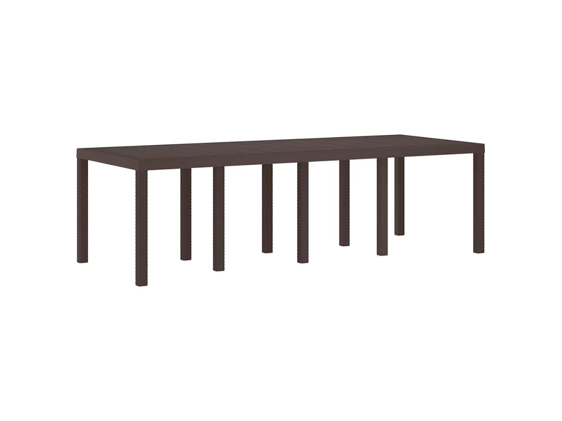Mesa De Jardim Castanho 250x100x73 Cm Vime Pe Vidaxl