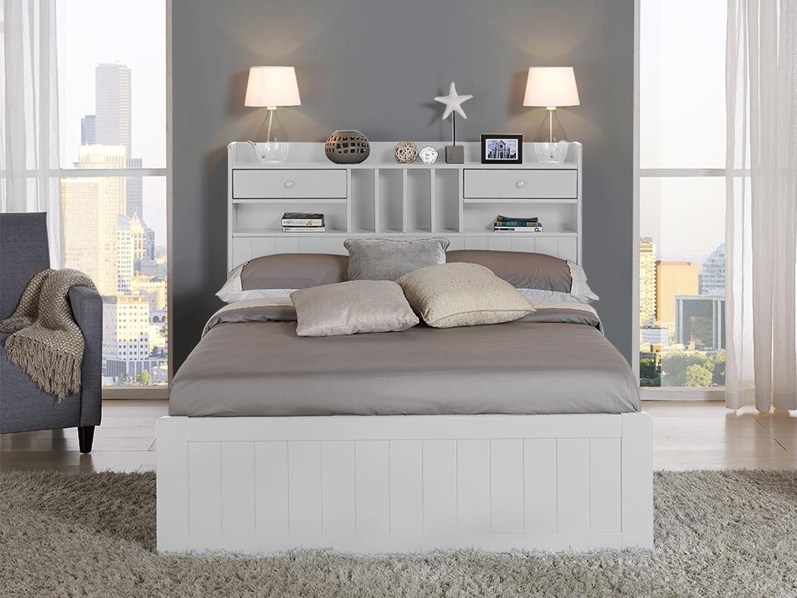 Conjunto Cama Colchão Somier VENTE-UNIQUE Mederick (Branco - Madeira - 140x190 cm)