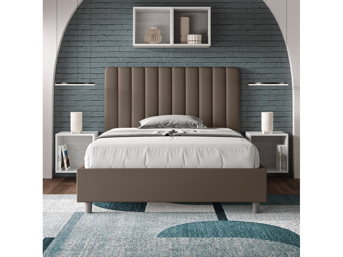 Cama francesa e meio contêiner 120x190 imitação de couro Agueda P