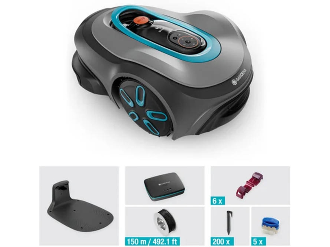 Robot Corta-Relva GARDENA Sileno Max 800 (Cinza e Turquesa)