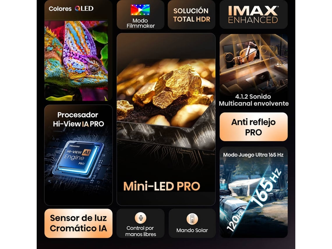 TV HISENSE 100U8Q (Mini LED 165Hz - 100'' - 253 cm - 4k Ultra HD - Smart TV)