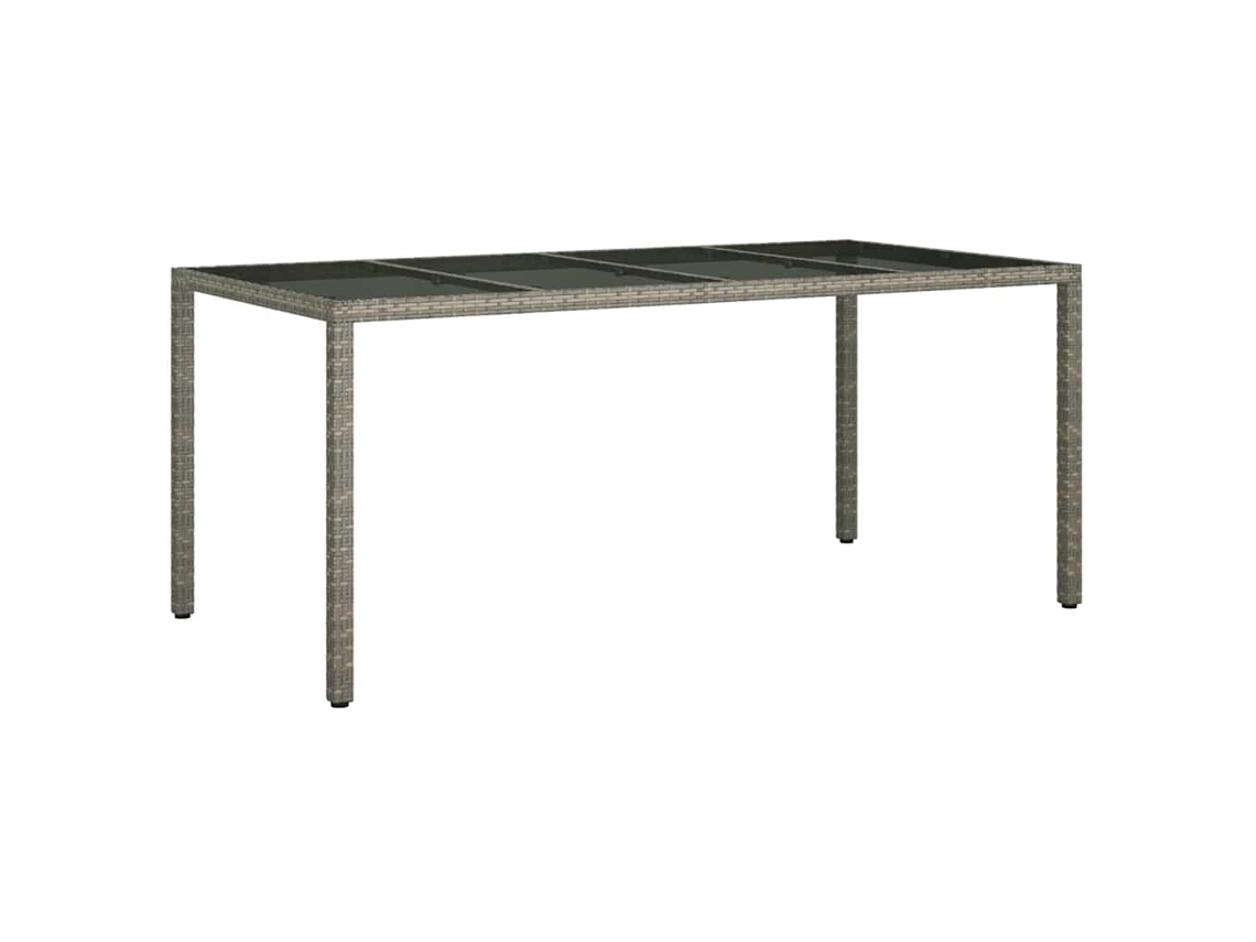 Mesa De Jantar Jardim Cinzeto Rattan 190x90x75cm Vidaxl