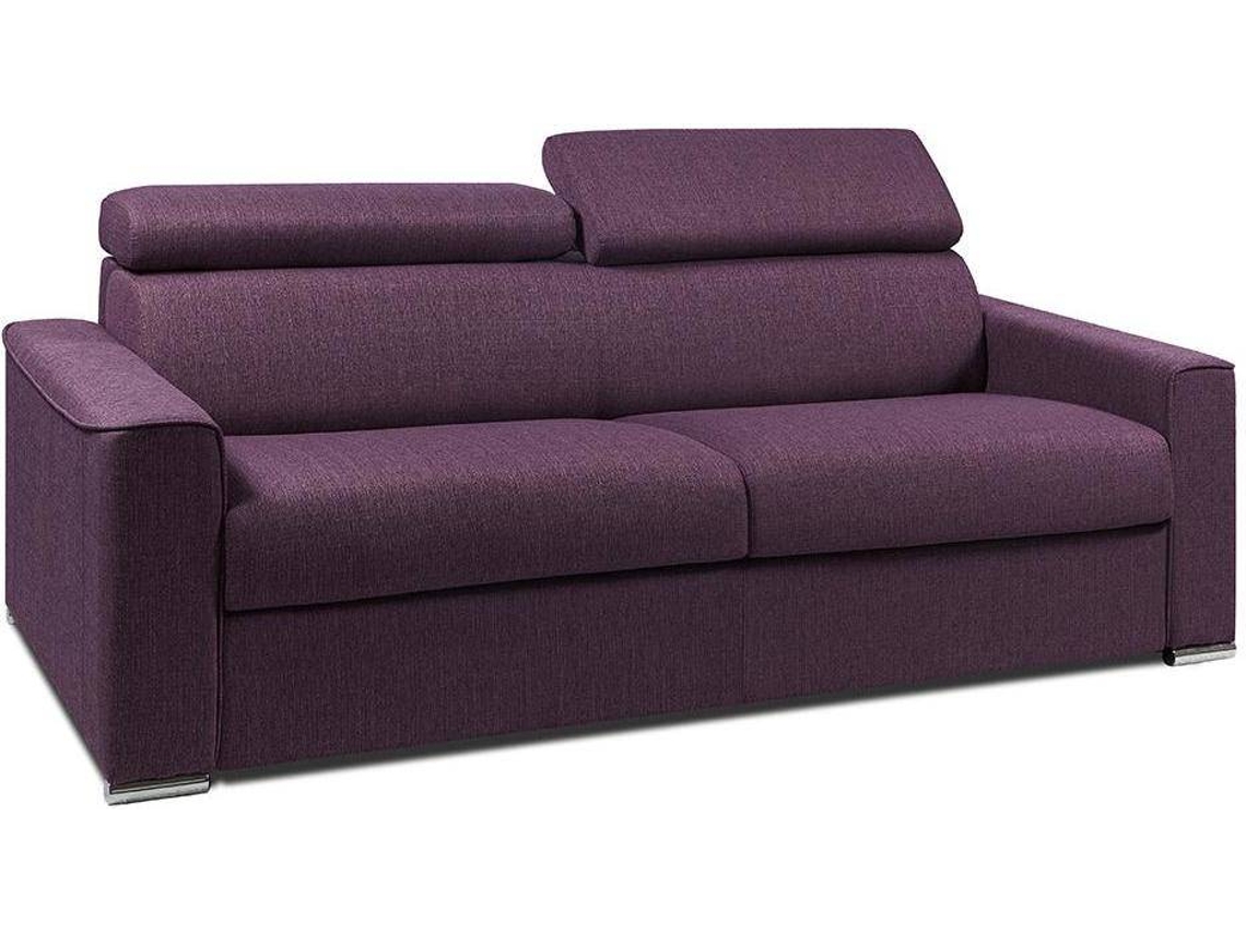 Sofá Cama Vizir LINEA SOFA (Violeta - Tecido e Veludo - 216x94x100 cm/Dimensões da cama: 160-179 cm)