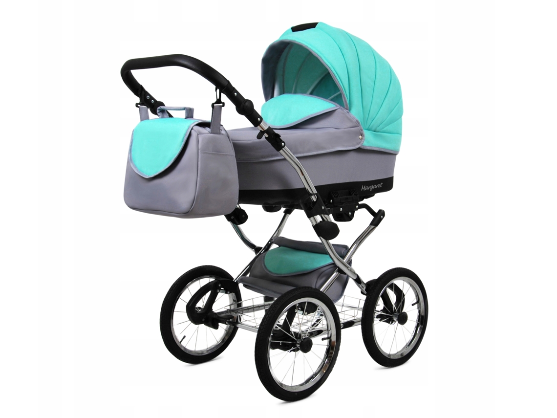 Carrinho de Bebé Multifuncional BABYLUX MARGARET EXCLUSIVE 4 Em 1 -Mint - Ajustável e dobrável Construção leve em alumínio - Acessórios