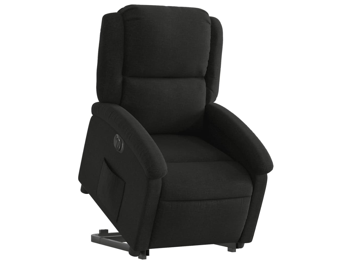Poltrona reclinável elevatória elétrica tecido preto