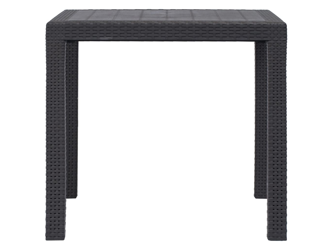 MAISON EXCLUSIVE Mesa de Jardim 79X79X72 Cm Plástico Castanho com Aspeto de Vime
