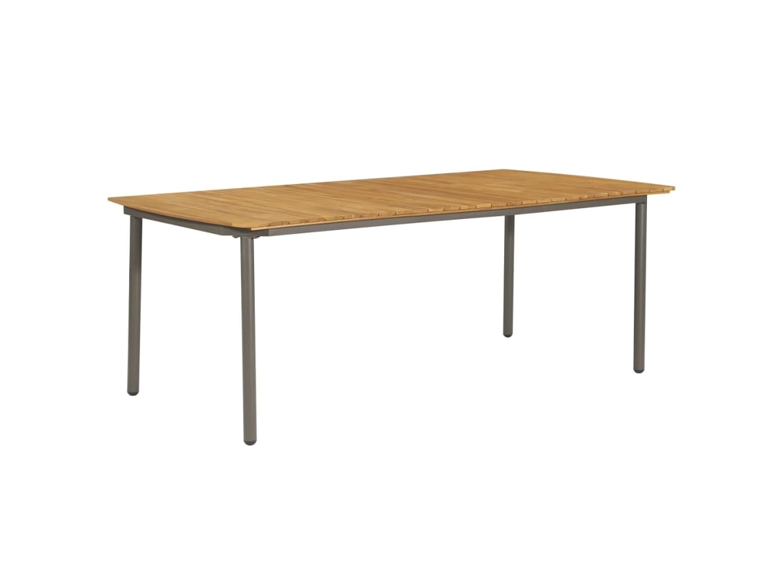 Mesa De Jardim | Mesa De Exterior 200x100x72 Cm Madeira De Acácia Maciça E Aço Lovely Home