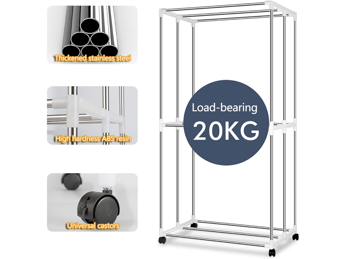 Máquina De Secar Roupa Dobrável Com Iões Negativos E Comando À Distância (três Camadas)