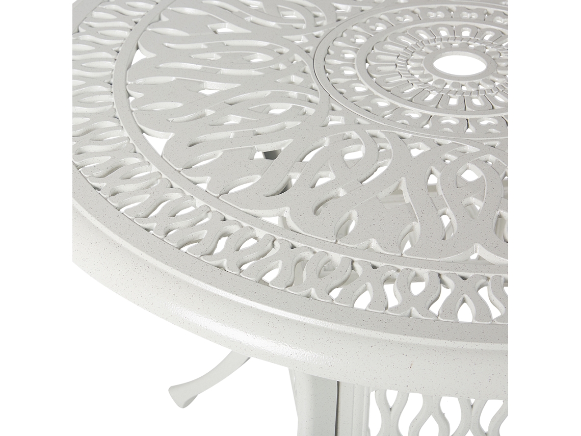 Mesa de refeições para 4 pessoas BELIANI Ancona de Alumínio Branco 90x90x72