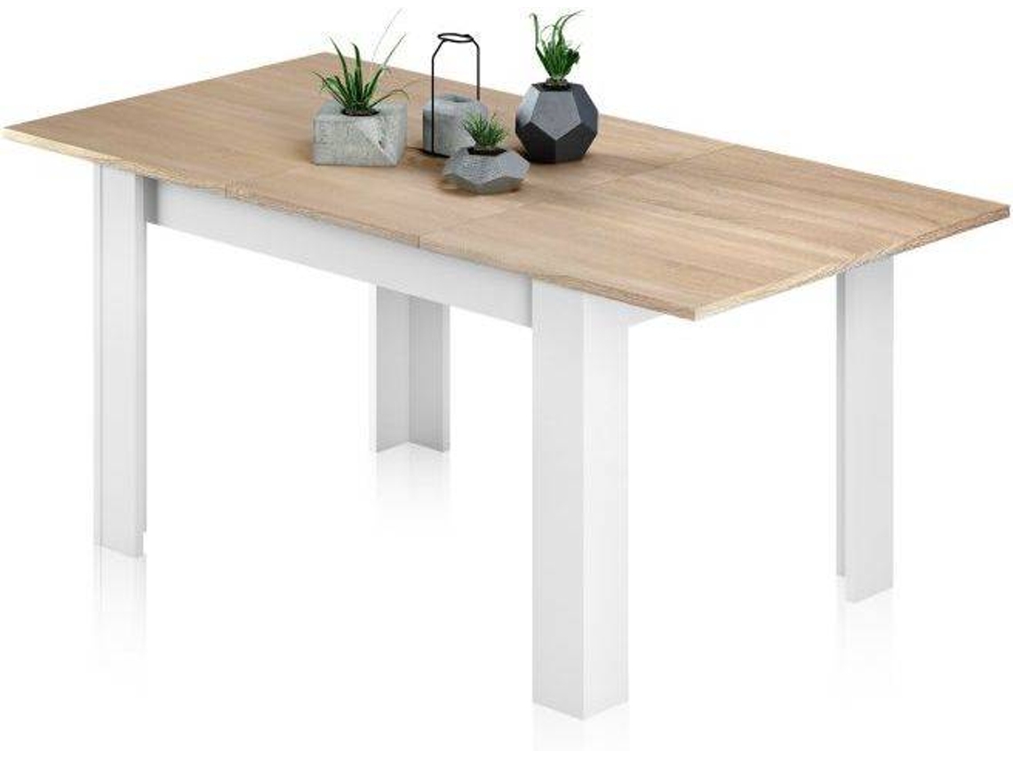 Mesa de Refeição HABITDESIGN Branco Artik - Canadian (Melamina - 123–173 x 78 x 75 cm)