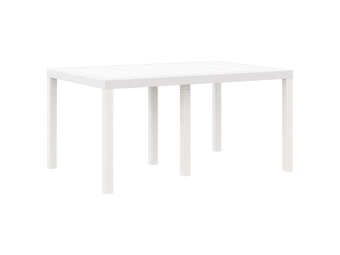 Mesa De Jardim Branco 150x100x73 Cm Vime Pe Vidaxl