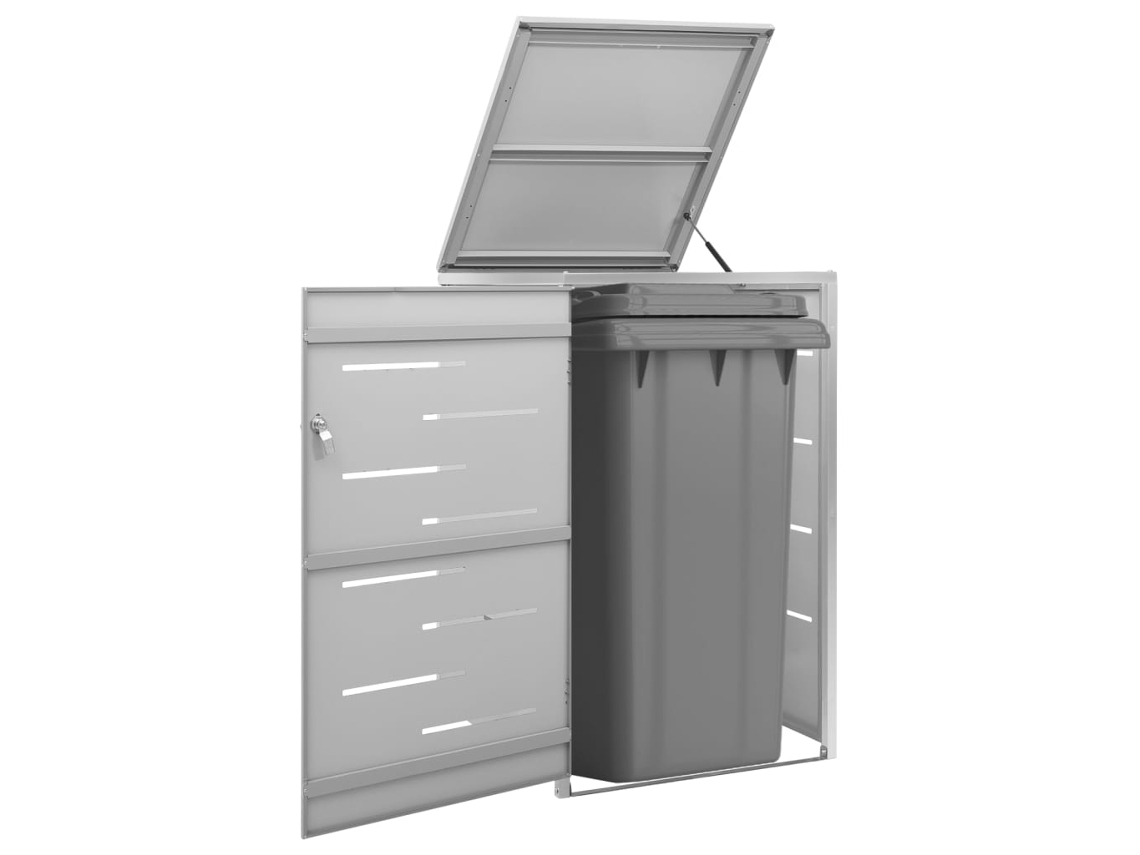 Abrigo para Caixotes do Lixo VIDAXL Para Cinzento Aço Inoxidável (69x77,5x112,5 cm)