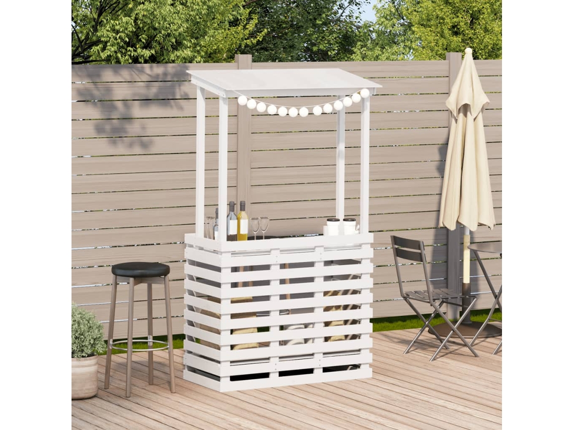 Mesa De Bar Para Exterior Mesa De Jardimcom Telhado Madeira Maciça Branco Lovely Home