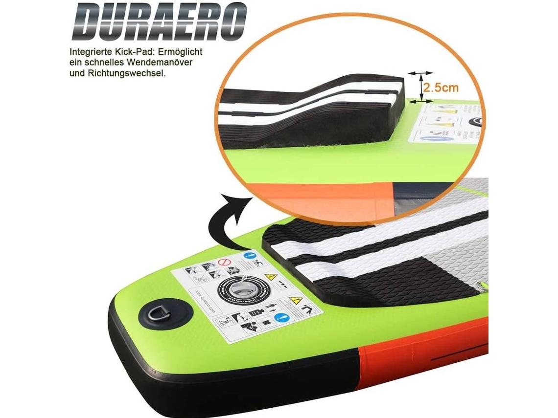 Conjunto de Stand Up Paddle DURAERO com Acessórios (Verde - 330x76x15 cm)