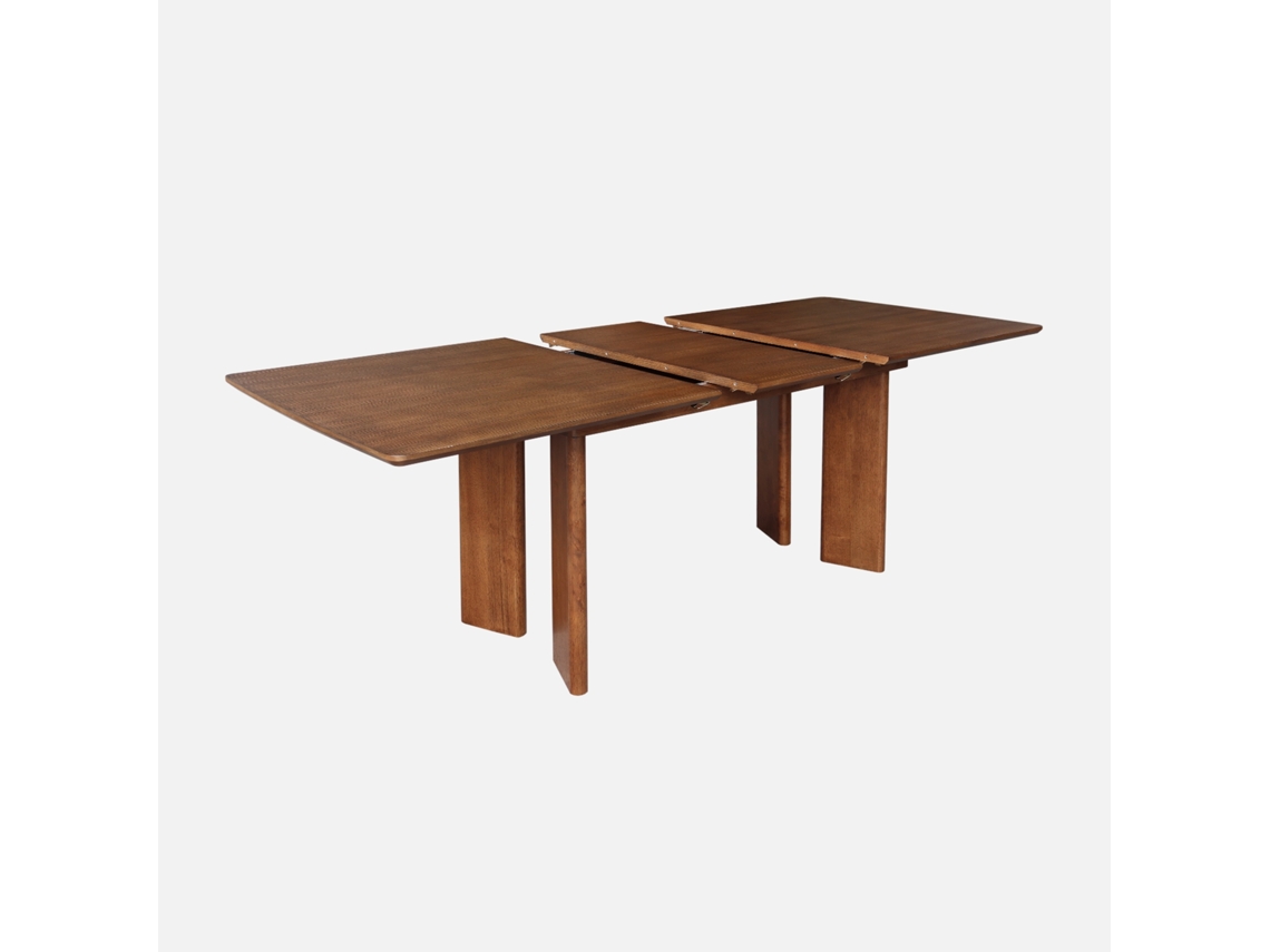 Mesa De Jantar Retangular Extensível Em Madeira De 6 8 Lugares, Madeira De Nogueira Sweeek