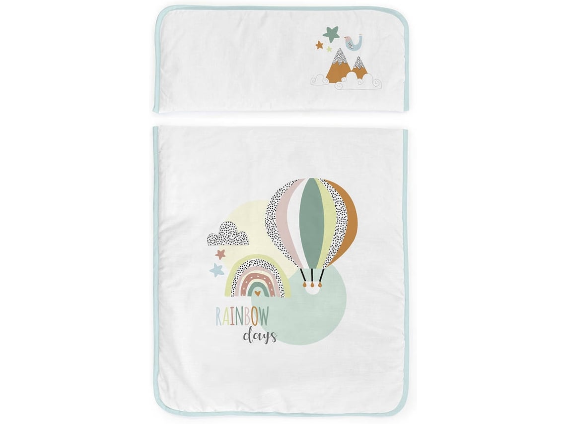Mini Berço e Têxtil TANUKI Rainbow Days Azul (57x25x82 cm)