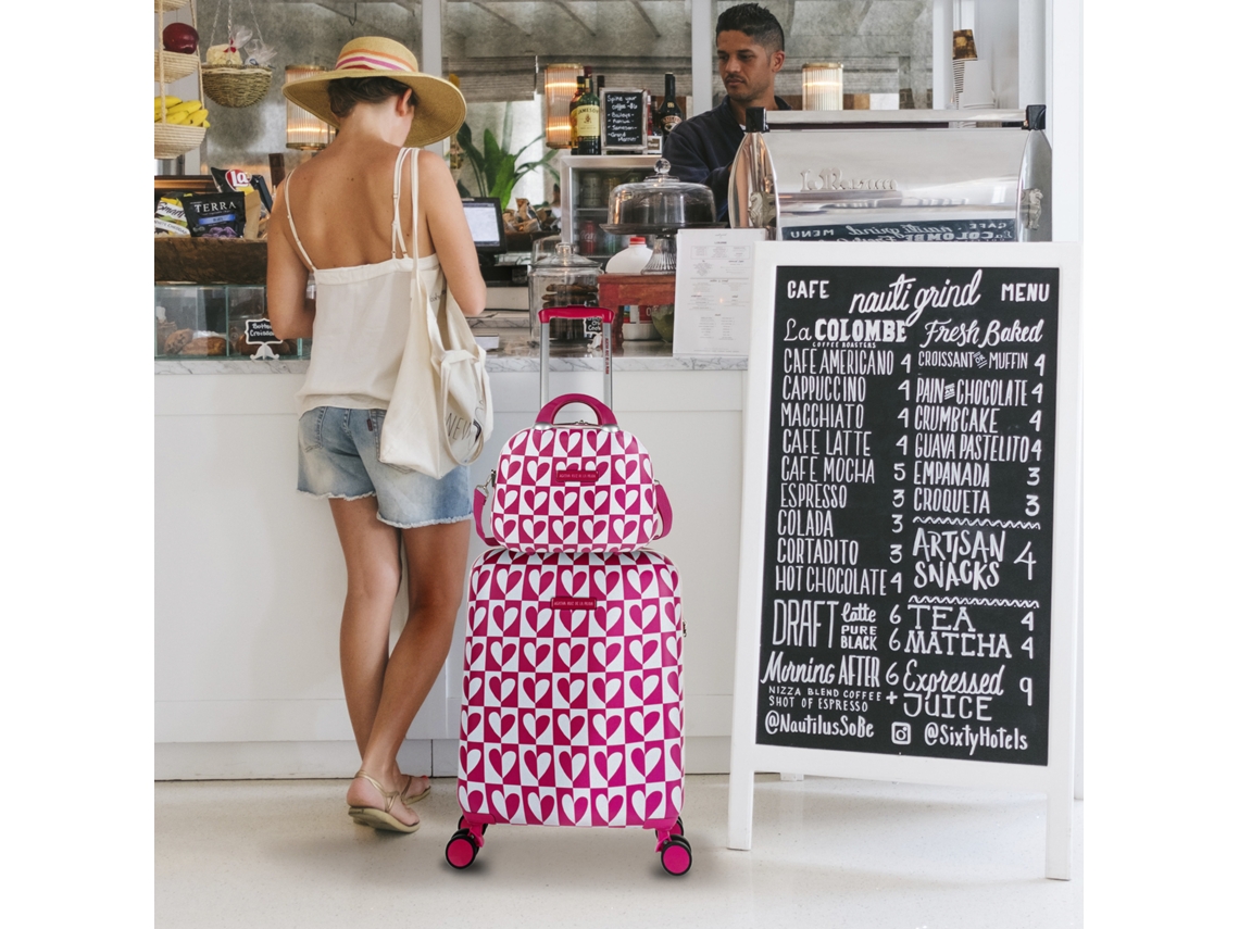 AGATHA RUIZ DE LA PRADA Conjunto de Bagagem com Espelho Fúcsiaido 40X55X19 Cm 40L