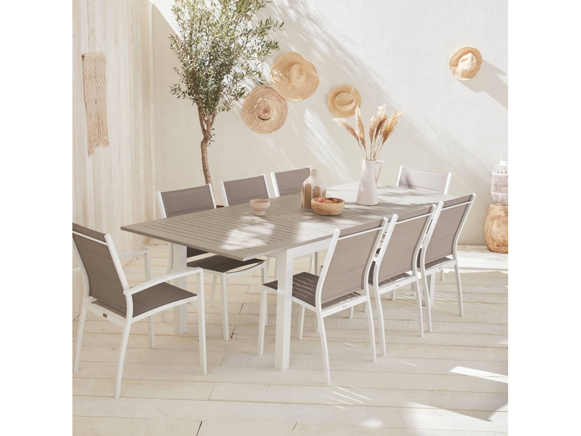 Mesa de Jardim SWEEEK Chicago (8 Lugares - Castanho -175/245Cm)