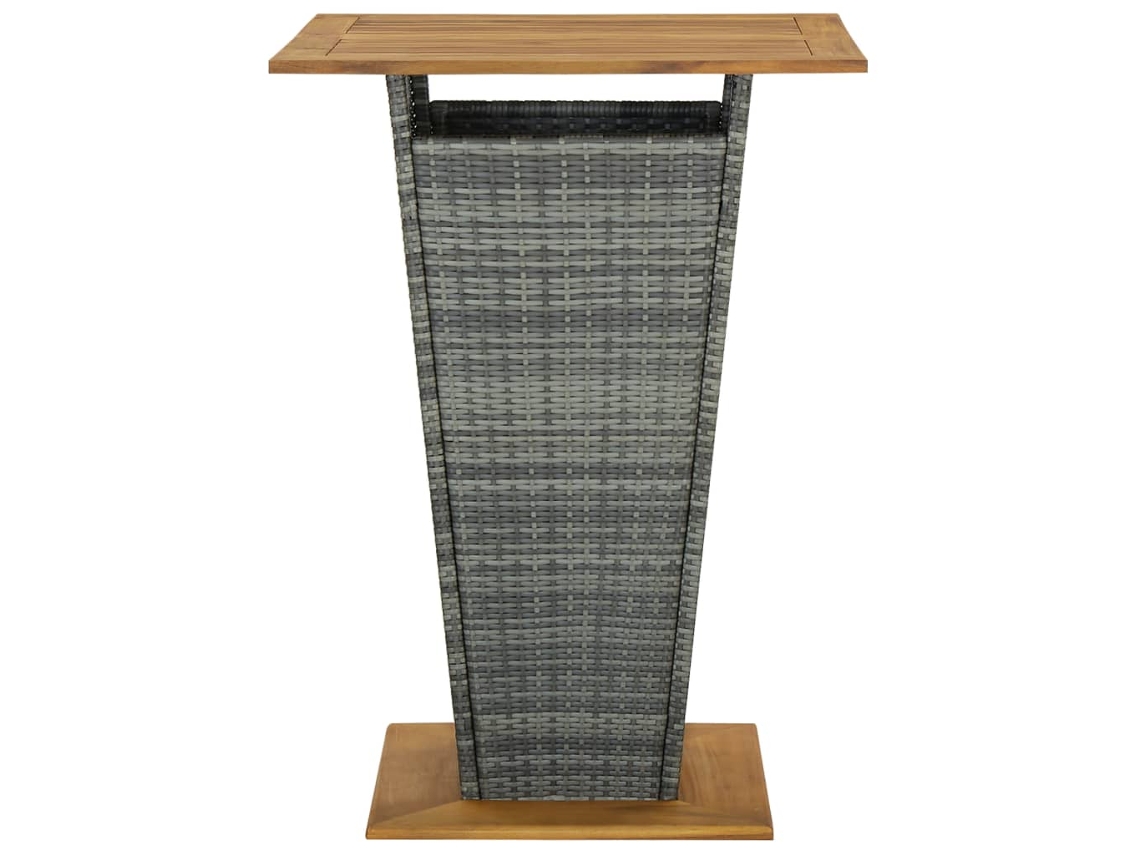 Mesa de bar VIDAXL Cinzeto Rattan / Vime (80x80x110 cm)