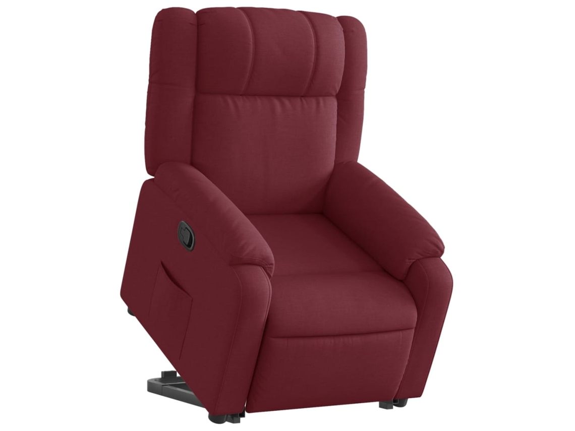 Poltrona reclinável elevatória tecido vermelho tinto