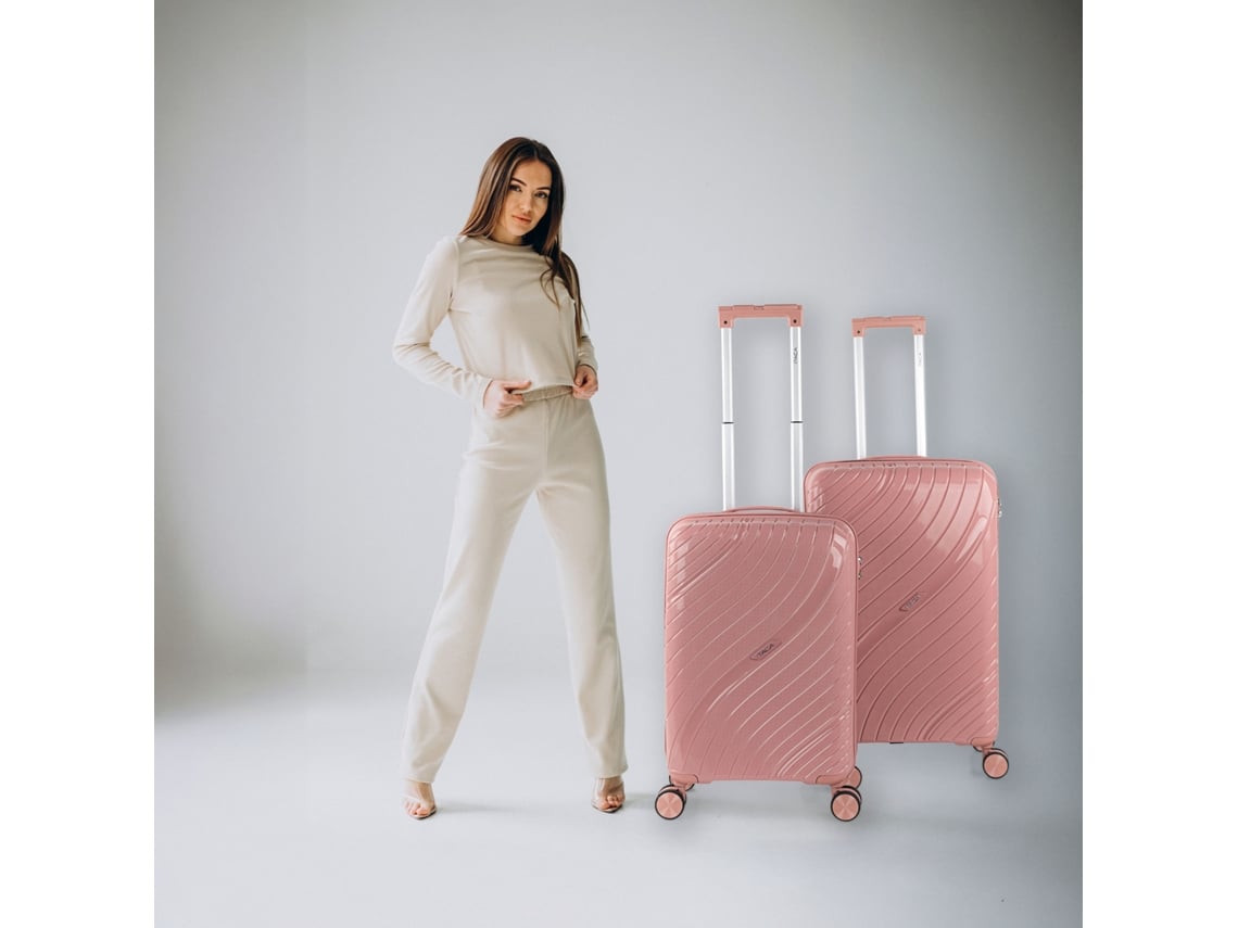 Pp ITACA Danube Rosa Hard Suitcase Set (42x66x26 Cm 62l)