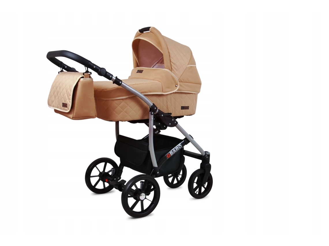 Carrinho de Bebé Multifuncional BABYLUX QBARO 2 Em 1 -Beige - Ajustável e dobrável Construção leve em alumínio - Acessórios