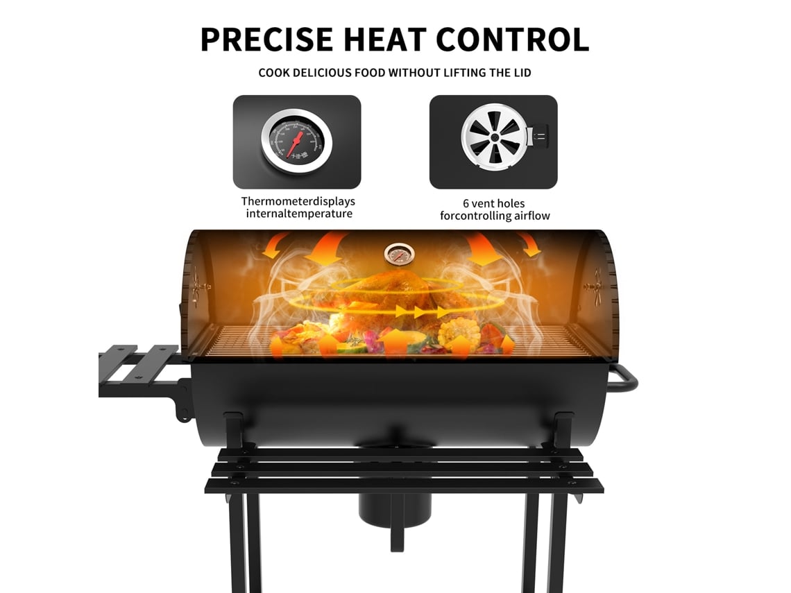 Churrasqueira a Carvão, com Grelha XXL com Duas Prateleiras (com Capa de Pano)