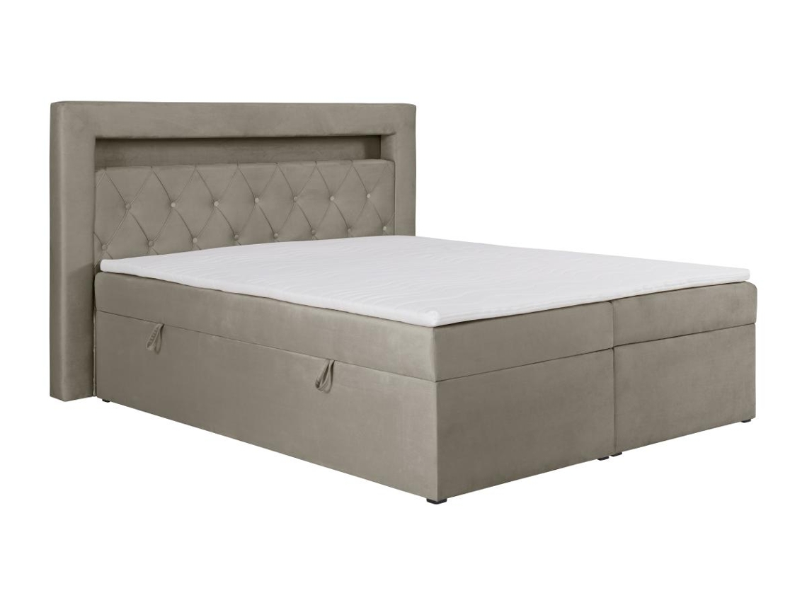 Cama Continental Orana Vente-unique Cinzento, Taupe 180 X 200 Cm - Com Colchão - Com Estrado