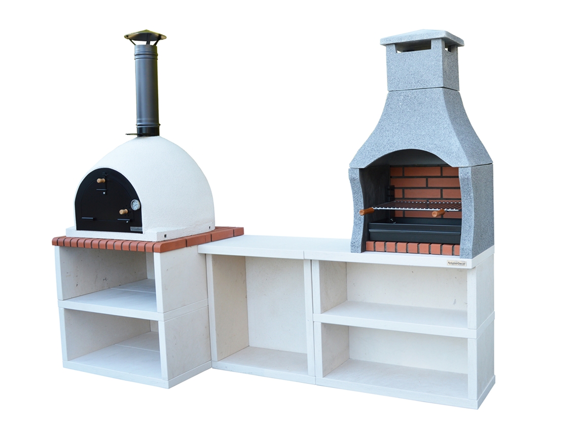 Churrasqueira xCLUSIVEDECOR Conjunto de com Forno Napoli 195x260x80cm