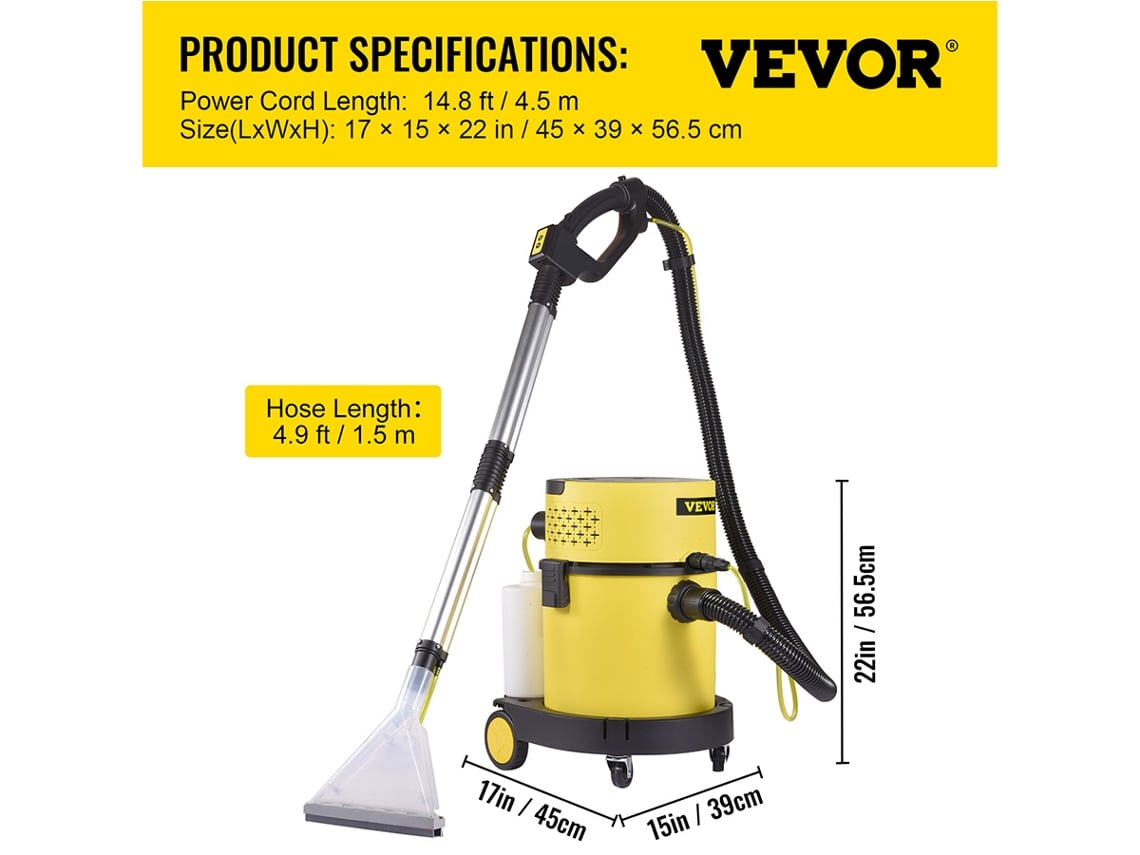 Aspirador de Pó 4 em 1 Vevor Função de Sopro e Pulverização a Seco Úmido