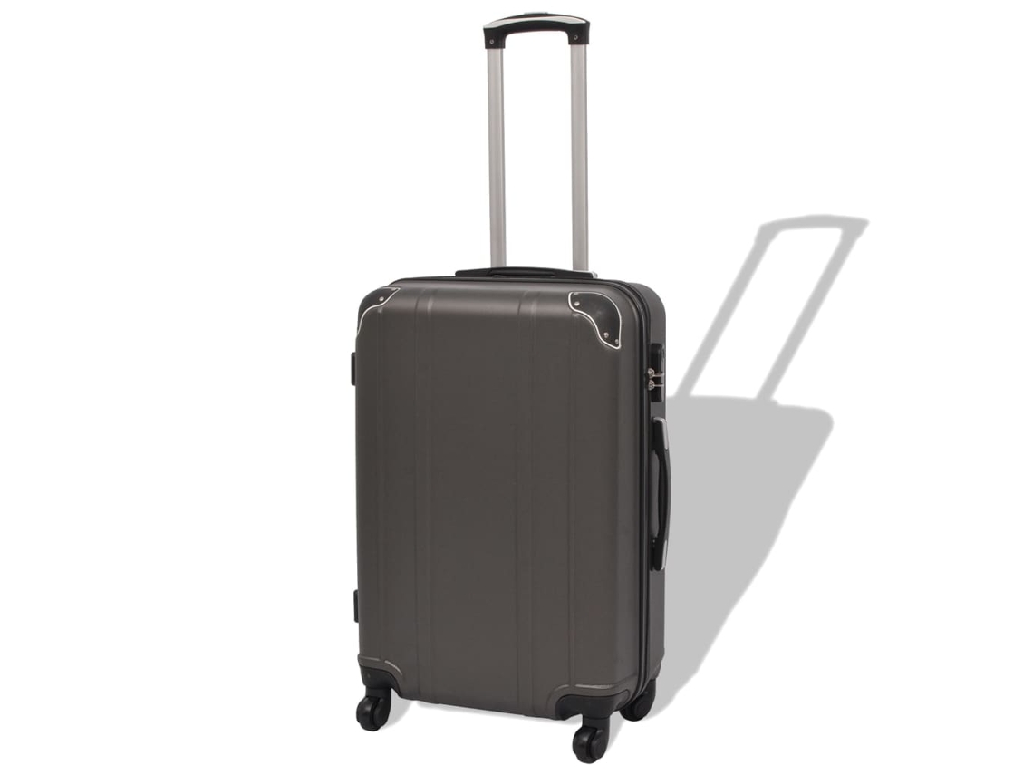 Conjunto de 4 Malas VIDAXL estojo rígido Cinzento (76 x 48 x 28 cm)