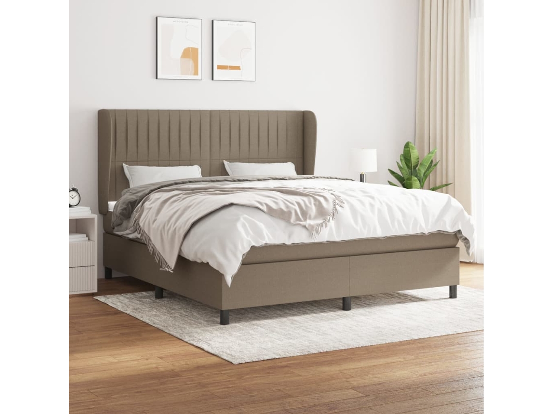 Cama box spring VIDAXL Cinzento-acastanhado Tecido (180x200 cm)