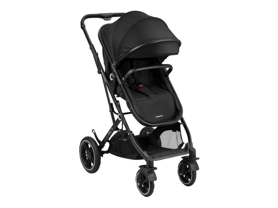 Carrinho de Bebé KIKKABOO 3 em 1 com Assento Convertível Alba Preto