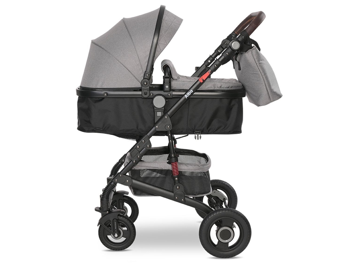 Carrinho de Bebê Alba Premium Trio Conversível Da LORELLI Opaline Grey