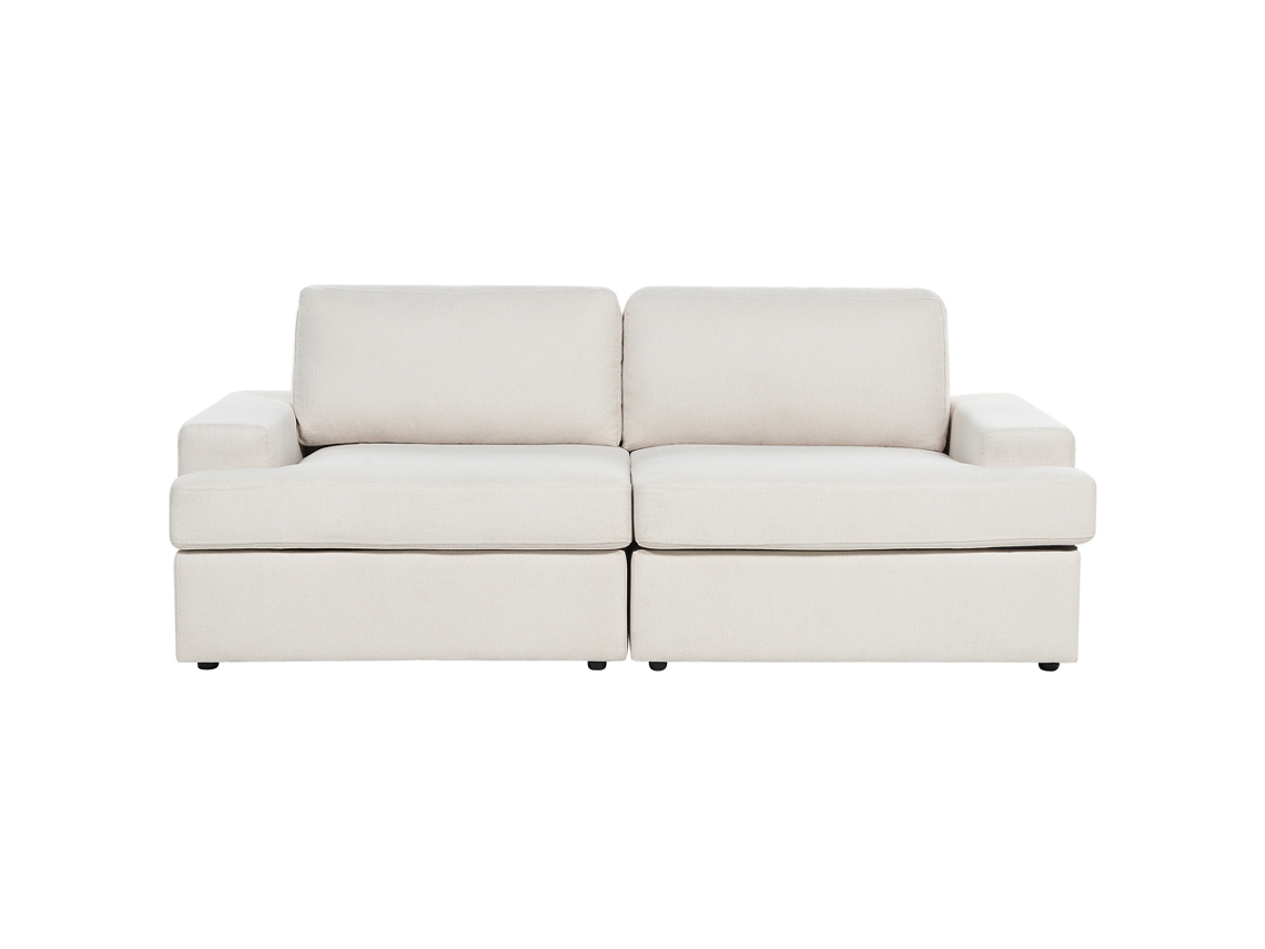 Conjunto de poltronas estofadas de design clássico BELIANI Alla de Poliéster Creme 208x112x86