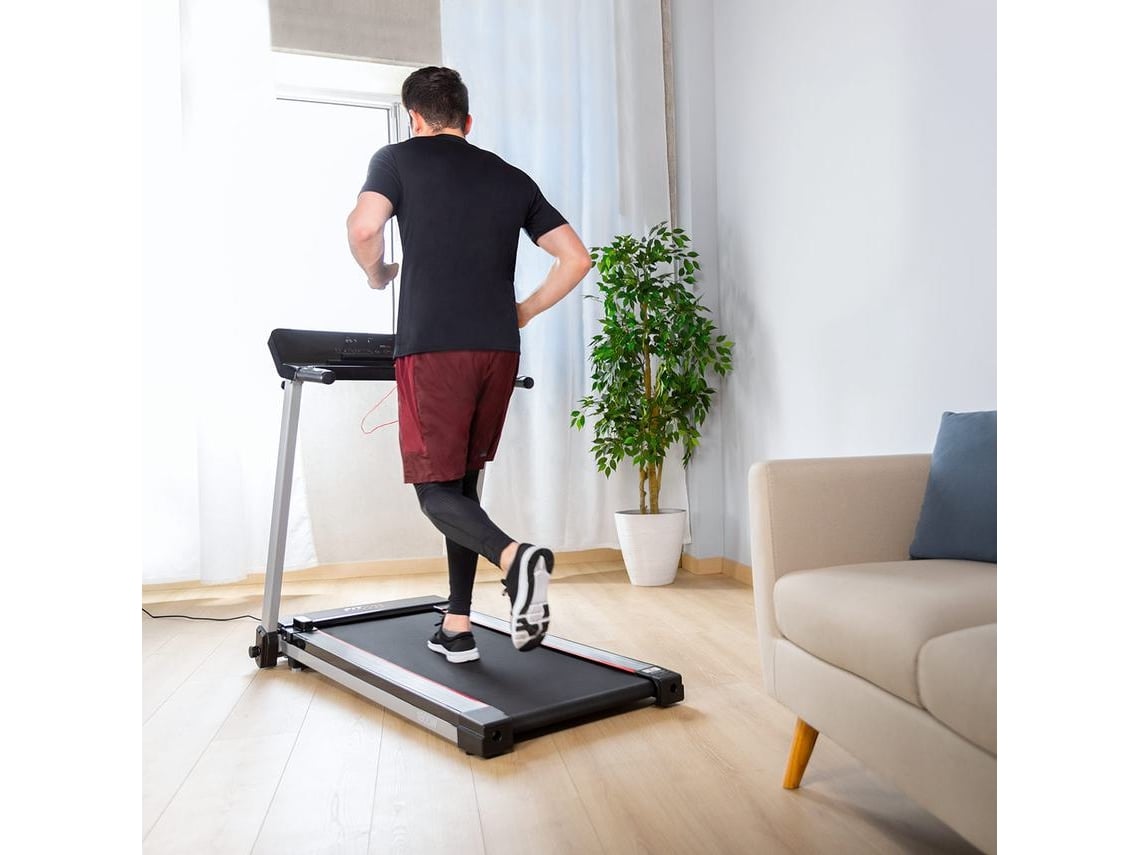 Passadeira de corrida compacta, 12km/h, superfície de corrida 41x122cm, monitor do ritmo cardíaco, peso máx 110kg, 1800W - MC-260