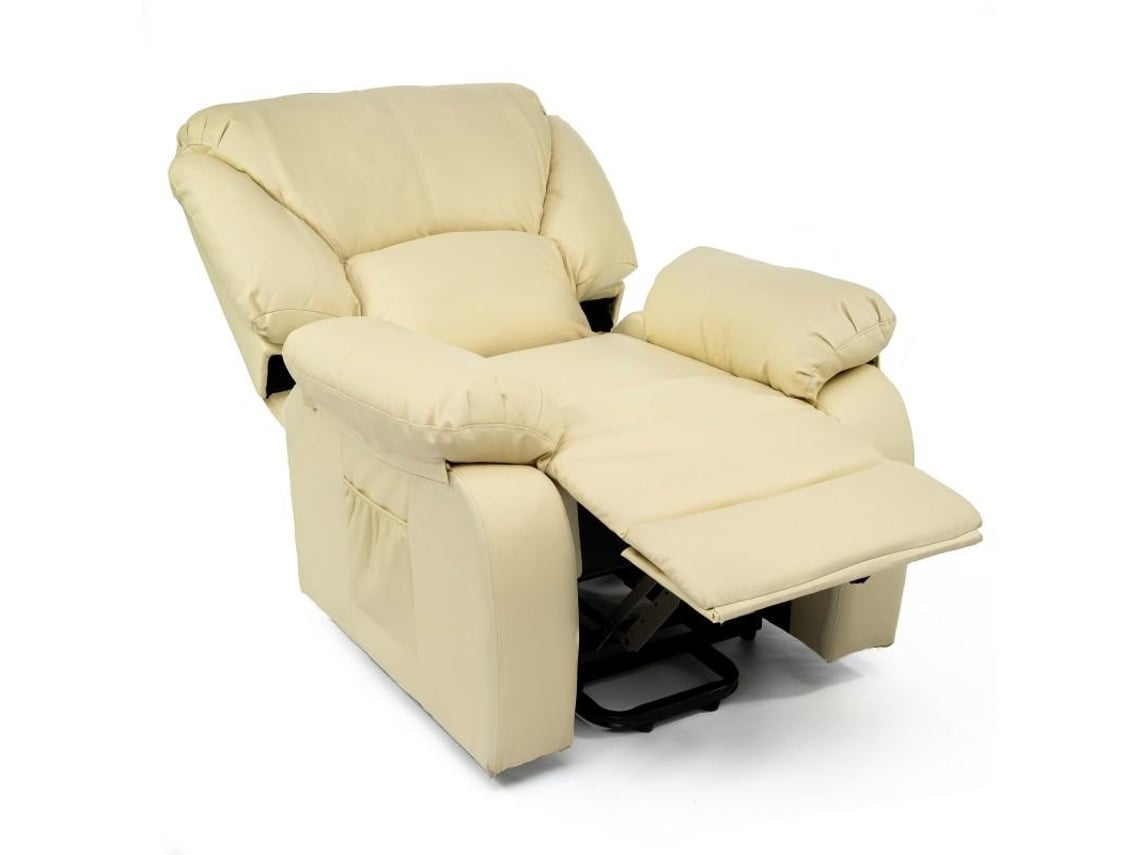 Poltrona de Massagem ECODE ECO-8590 (Bege - Couro Sintético - 90x93x103 cm)