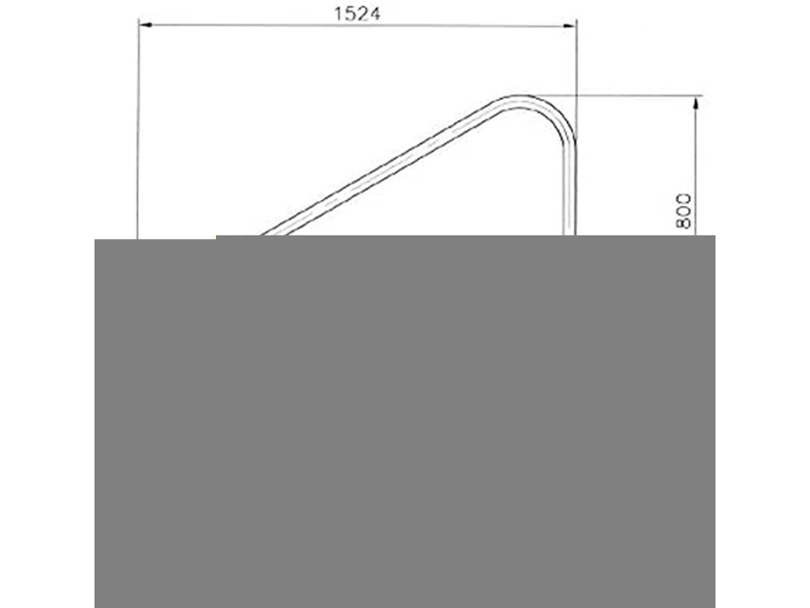 Pasamanos com Platina 1524mm 00037 ASTRAL