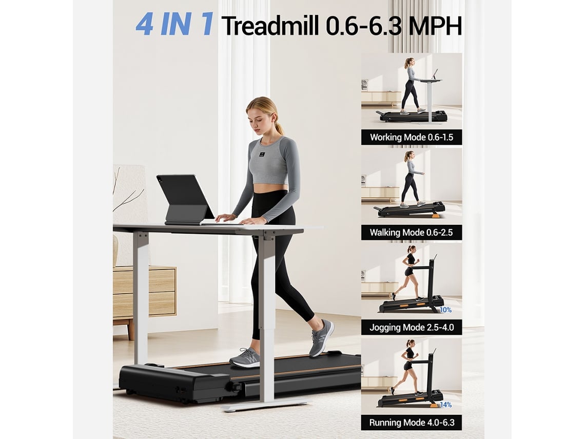 Passadeira Dobrável Robore X5f 2.5hp Com Inclinação 14 Velocidade 10km/h Motor Silencioso Suporta 150kg Ecrã Led E Comando Remoto