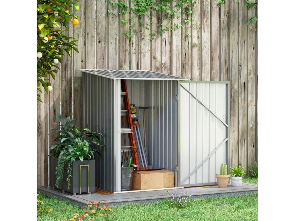 Abrigo de Armazenamento Aço Galvanizado cor Gris 100x103x160 cm OUTSUNNY