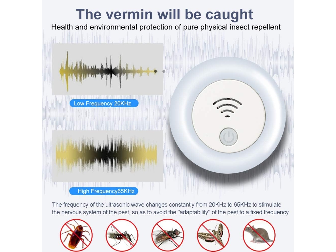 Conjunto de 6 Peças de Repelente de Insetos Inteligente com Variação de Frequência Ferramentas de Jardinagem