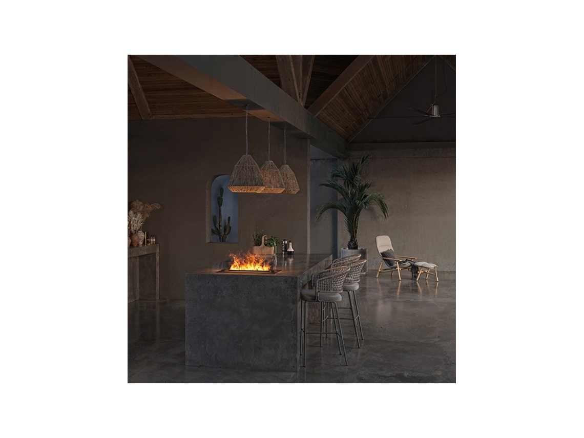 Lareira de Embutir Queimador de Vapor de Água Led Multicolor 70 Cm Invapo Insert OUTINFIRE