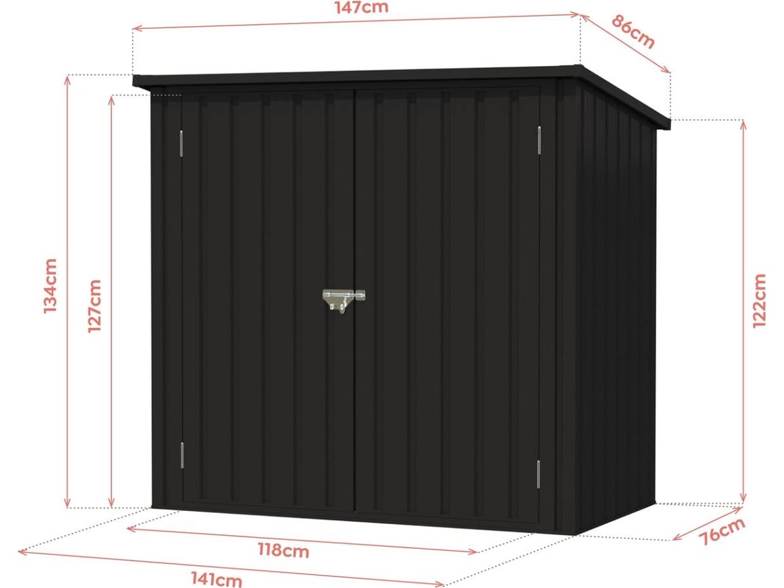 Abrigo de Metal WASABI Stark (1200 L - 147x86x122 cm)