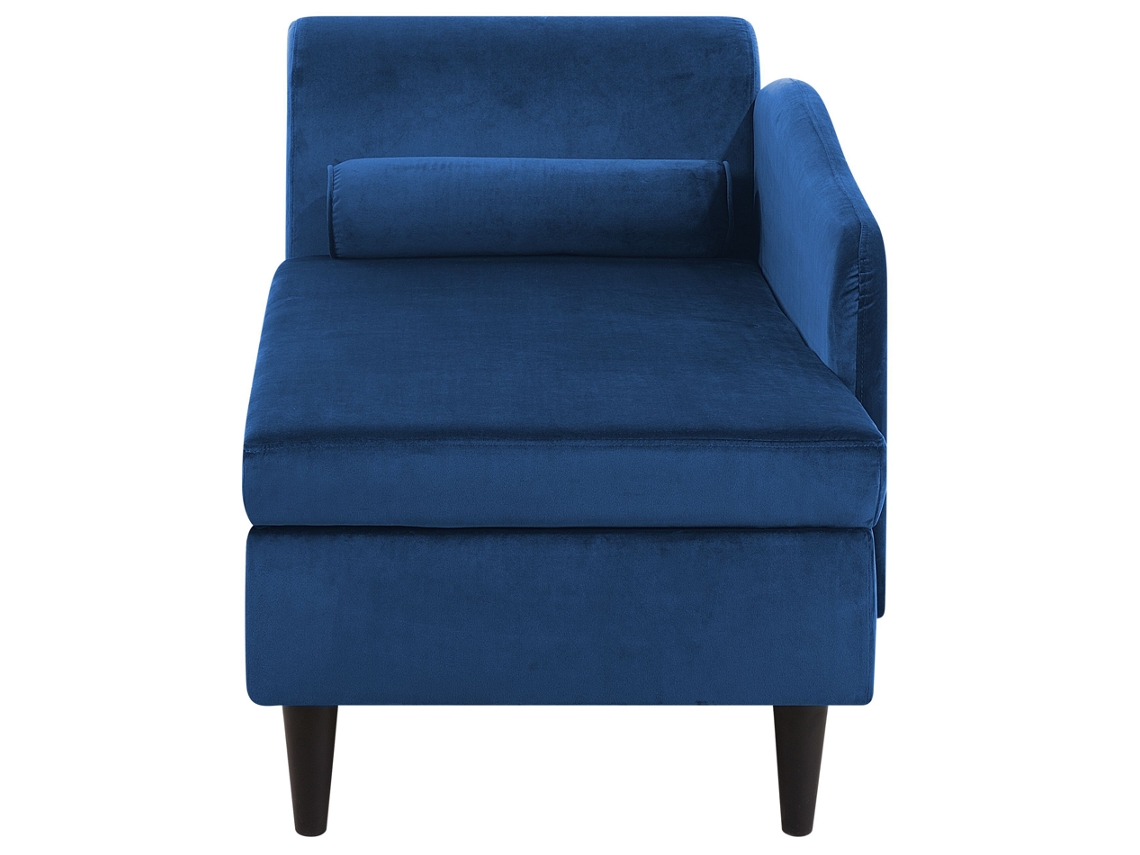 Chaise longue versão à esquerda BELIANI Luiro de Veludo Azul 160x70x77