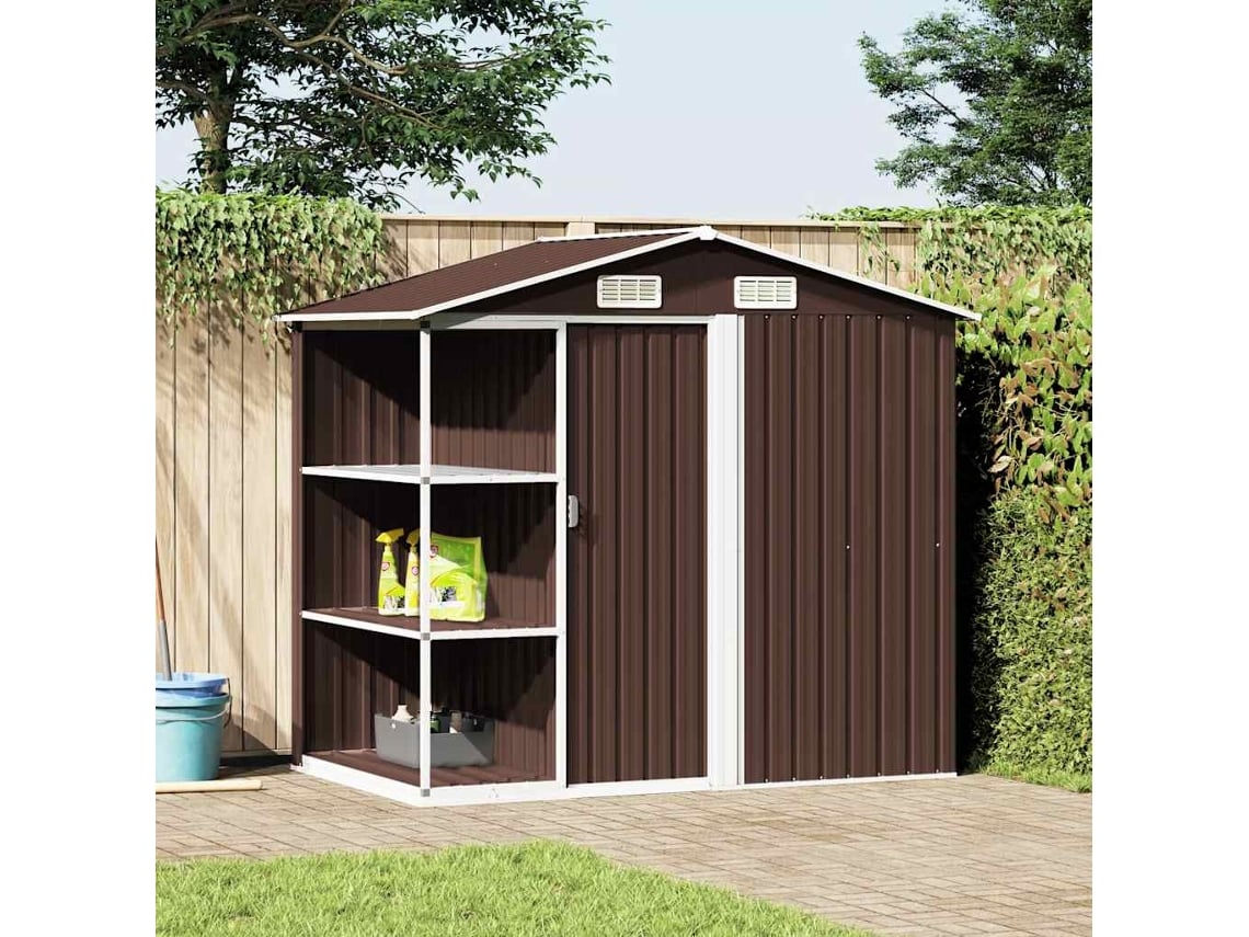 Abrigo VIDAXL Brown Ferro (205x130x183 cm)