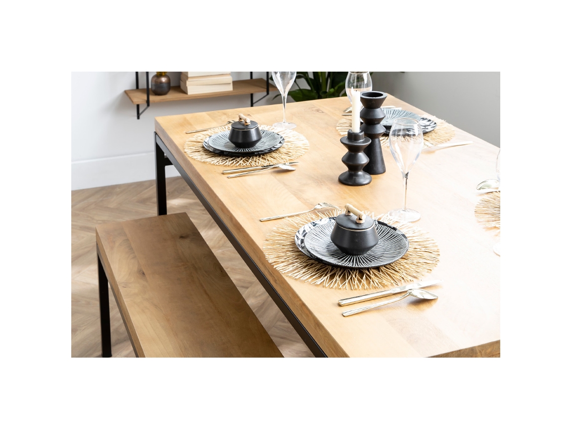 Mesa de jantar industrial manga crua e metal L160 Ypster MILIBOO