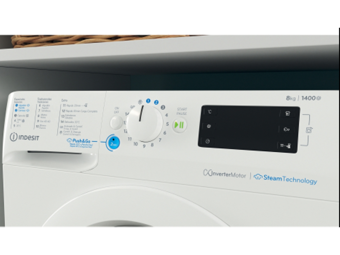 Máquina de Lavar Roupa INDESIT BWE 81496X (8 kg - 1400 rpm - Branco)